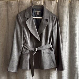 Gray Belted Blazer